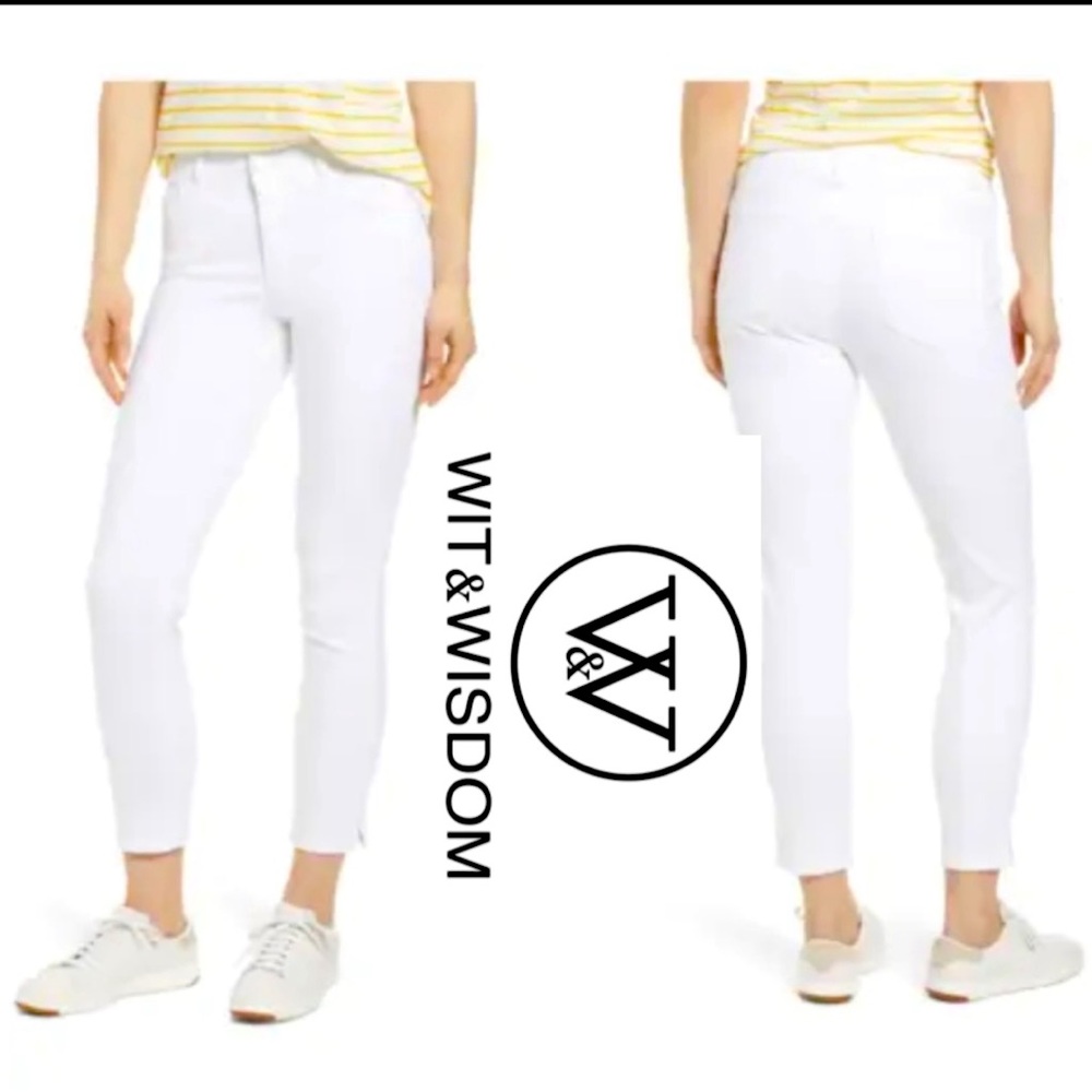 🆕 NWT WIT&WISDOM Women's WhiteAbSolution HighRise Ankle SkimmeJeans SZ8. NOW$40